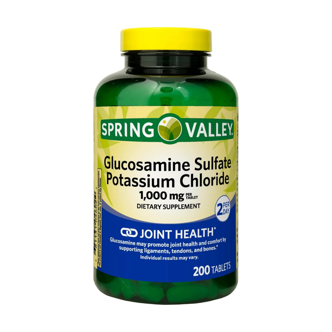 Spring Valley Glucosamina Sulfato 1000 mg, 200 Tabletas - Suplemento para Salud Articular y Movilidad