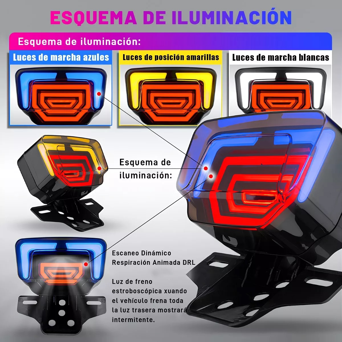 Luz De Freno Stop Motocicleta Moto Direccionales Universal