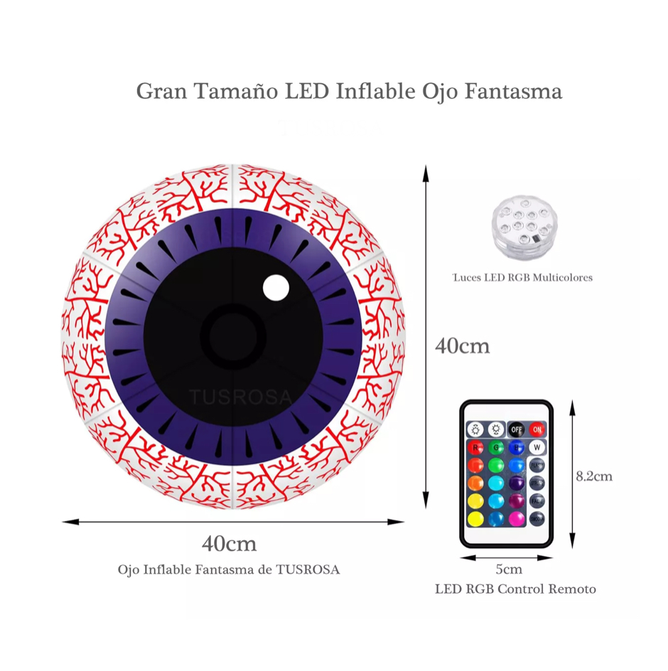 Halloween Decor Ojo Fantasma Inflable Led Diseño Antivuelco