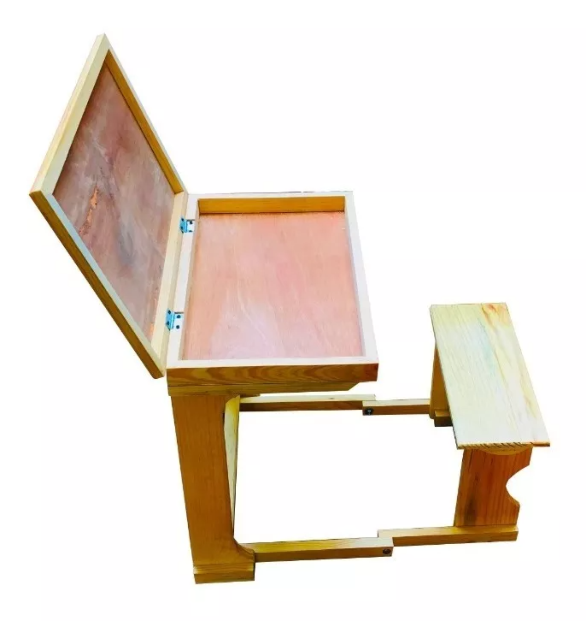 Pupitre Natural Infantil , Mesa Banco De Madera Poster