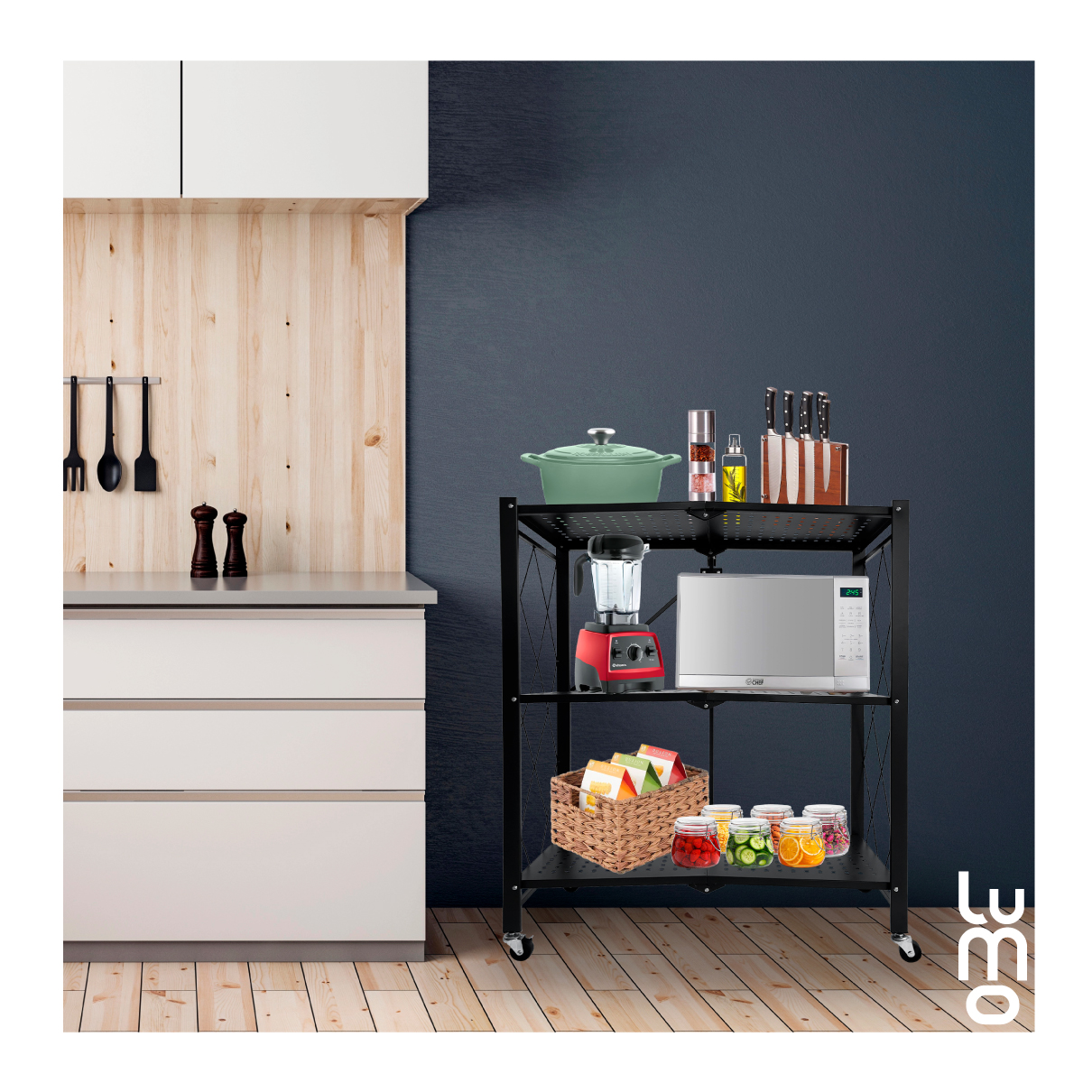 Estante Rack Organizador 3 Niveles Plagable Metalico.