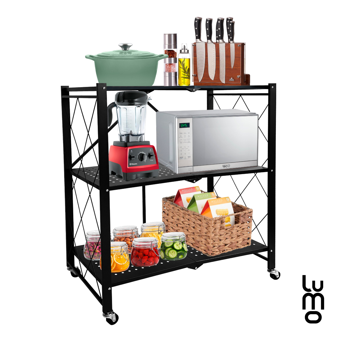 Estante Rack Organizador 3 Niveles Plagable Metalico.