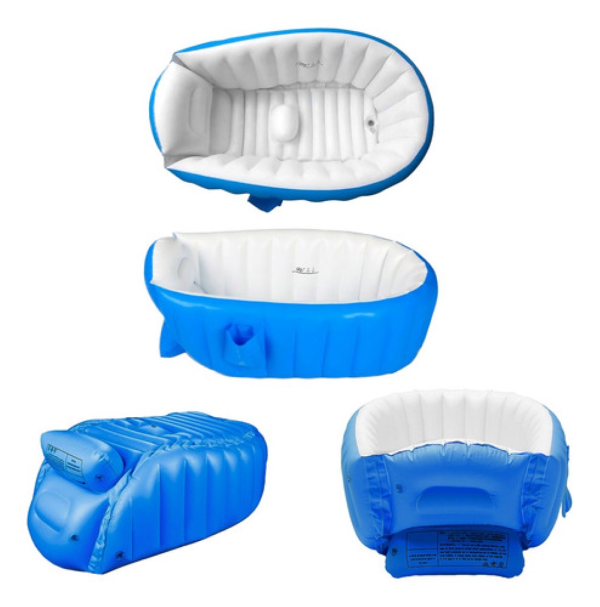 Bañera Inflable Para Bebés Portátil Tina Plegable Con Bomba Color Azul