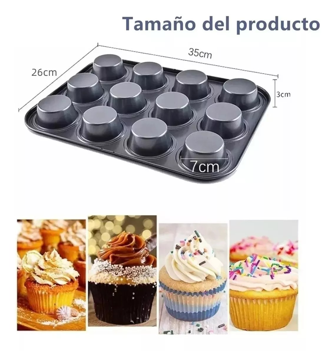 Set 2 Charolas Para Pan 24 Moldes Cupcakes