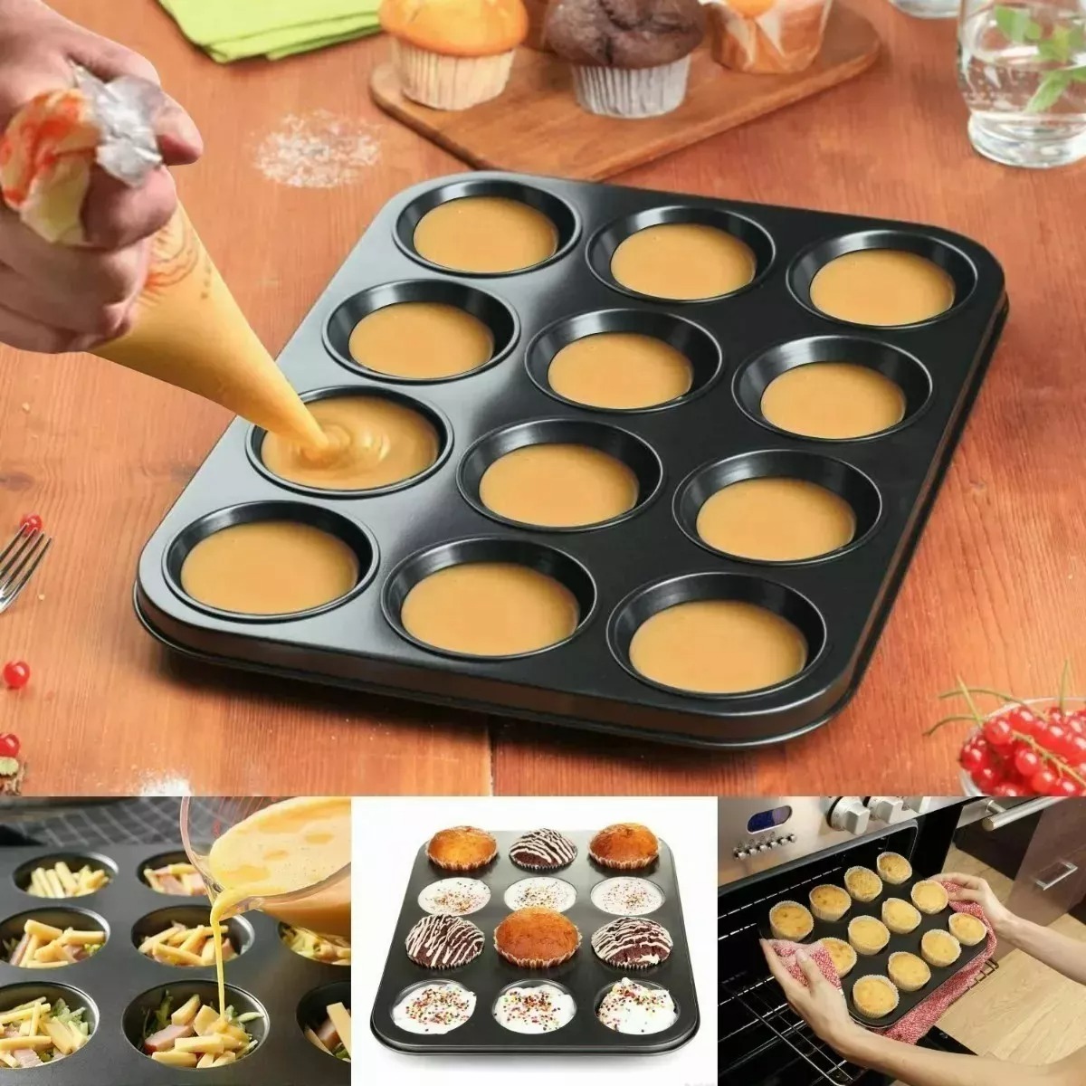 Set 2 Charolas Para Pan 24 Moldes Cupcakes
