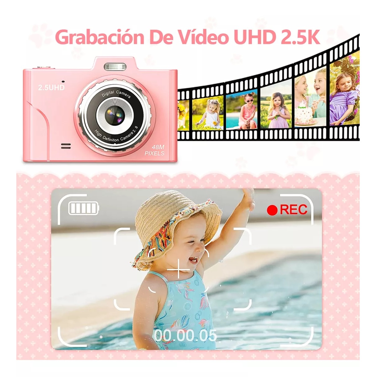 Cámara Infantil De 2,8 Doble Cámara 48 Millones De Píxeles
