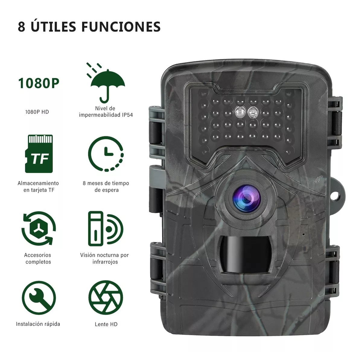 Cámara Digital De Cacería De 1080p Ip66 Con Visión Nocturna