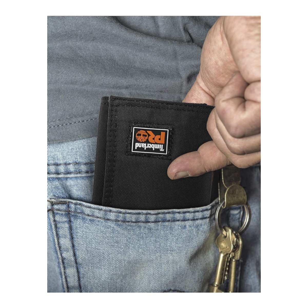 Cartera Timberland Pro Lona Negro Militar Rfid Billetera