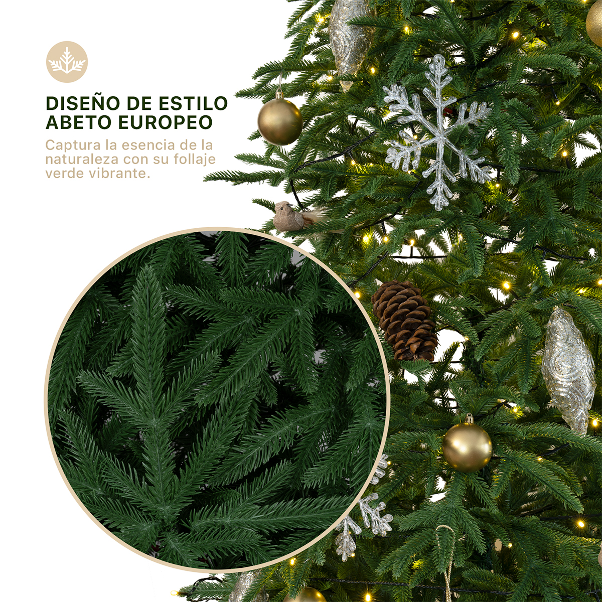Árbol de Navidad Pino Navideño 2.5m 1350 Ramas - Verde para ESQUIMAL.