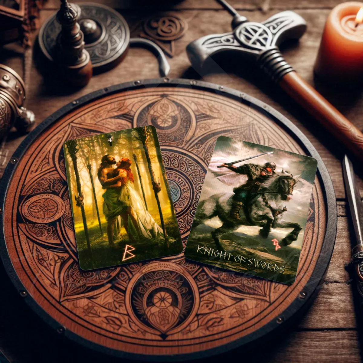 Tarot De Runas Vikingas Sabiduría Ancestral De Los Dioses - 78 Cartas