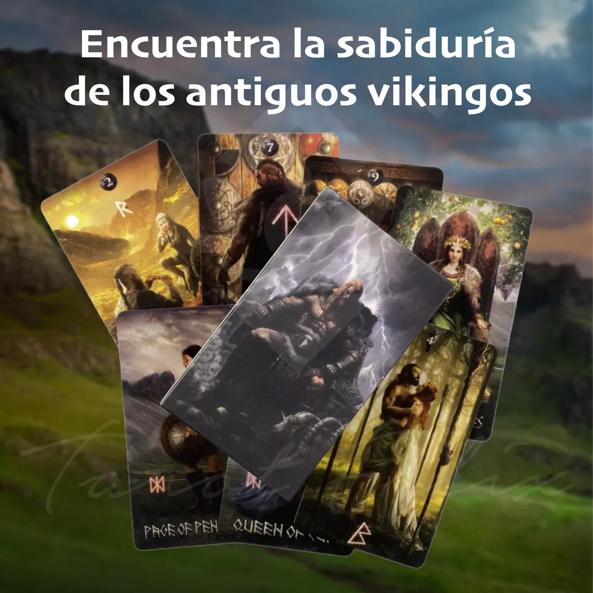 Tarot De Runas Vikingas Sabiduría Ancestral De Los Dioses - 78 Cartas