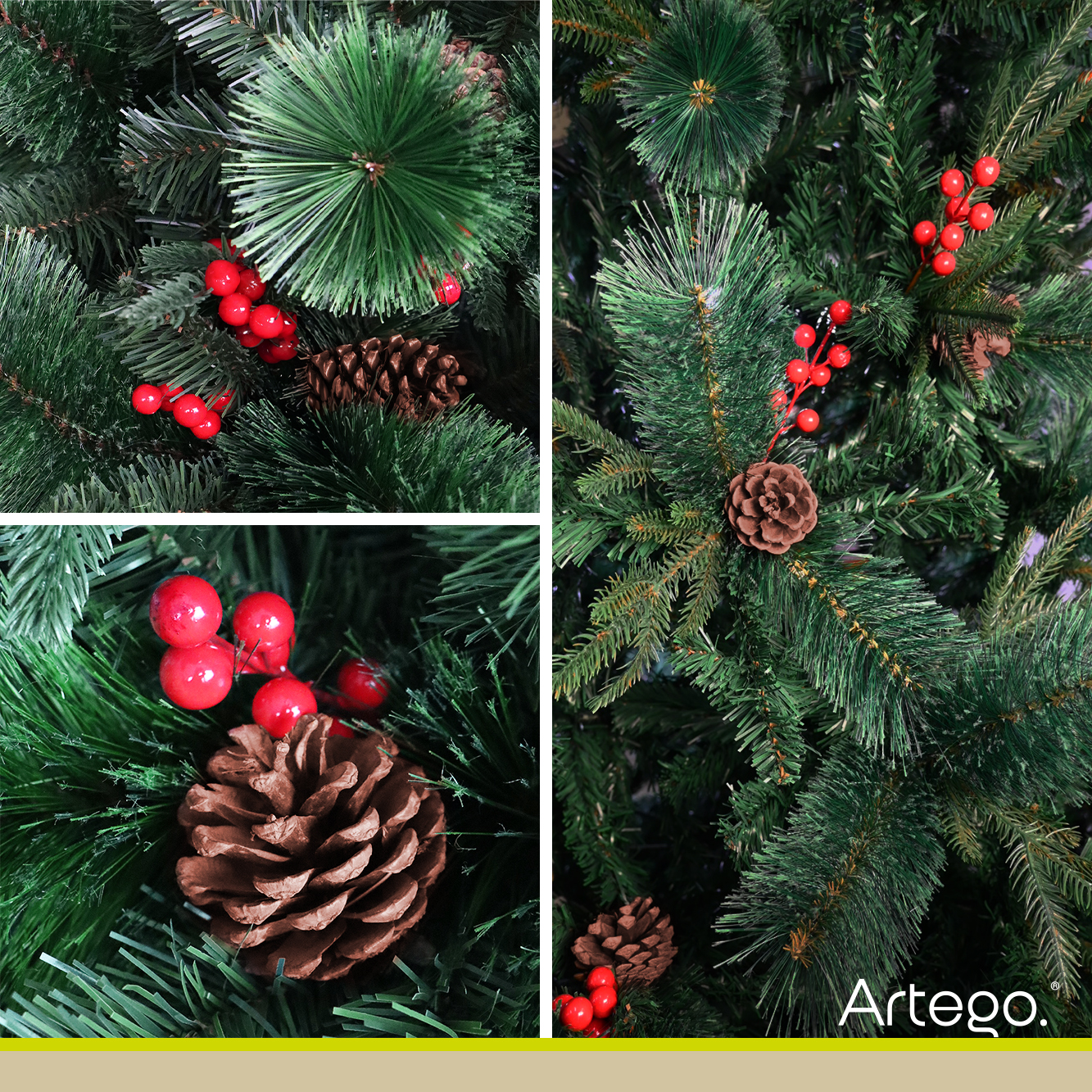 Árbol de Navidad Fraser Fir densidad premium 3 tipos de rama incluye maleta 250cm Artego