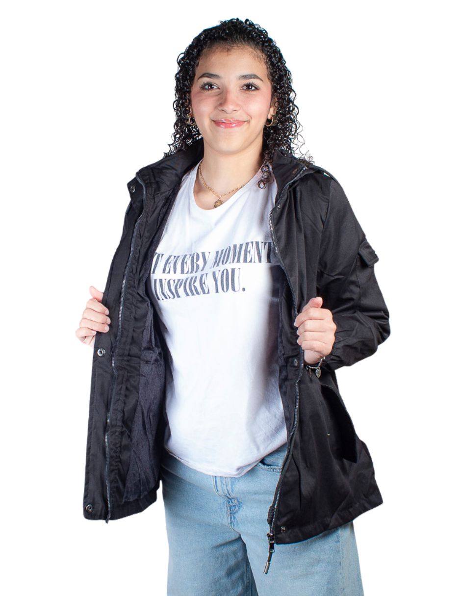 Chamarra para mujer de gabardina con forro cálido