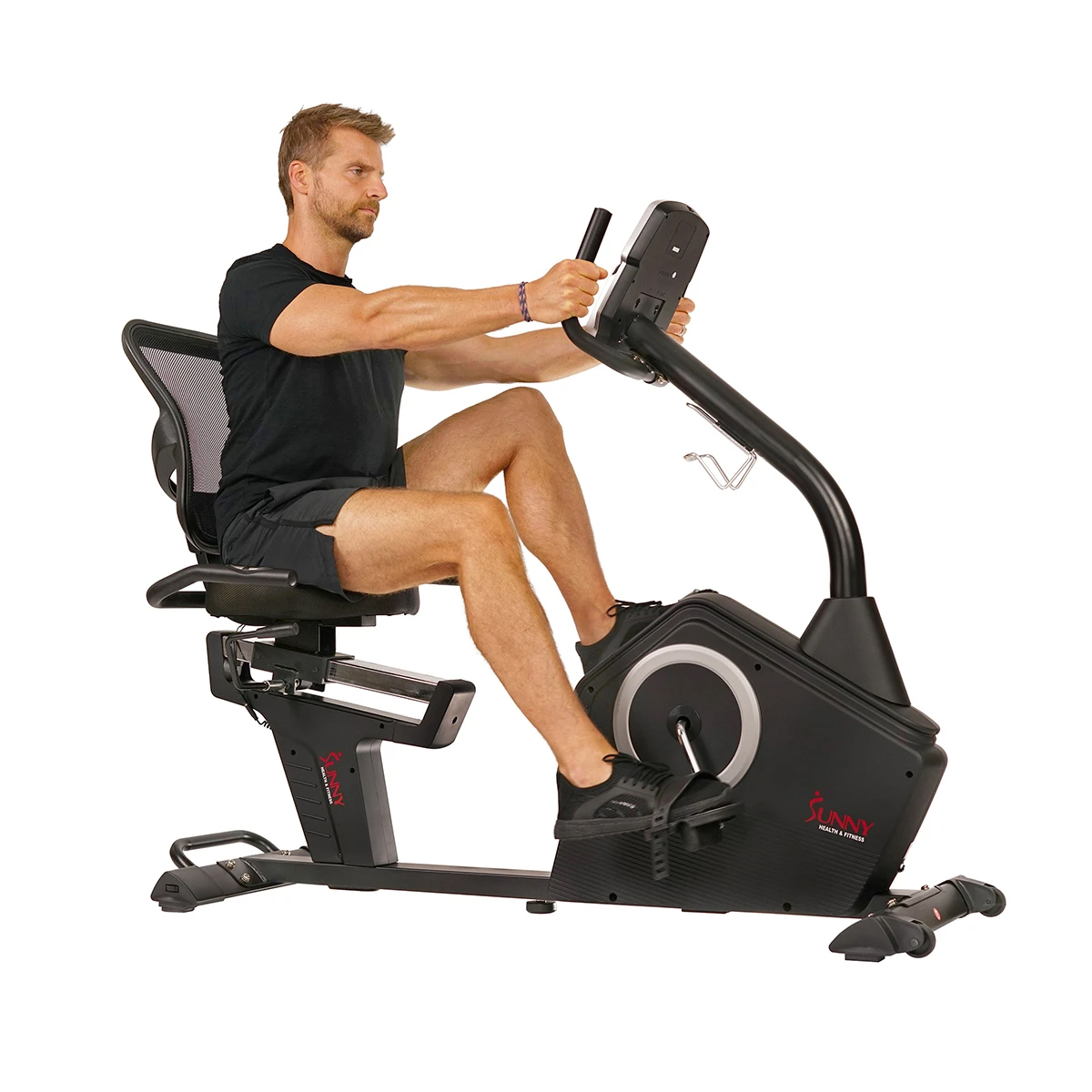 Bicicleta Reclinada Sunny Health con Respaldo de Malla y 16 Niveles