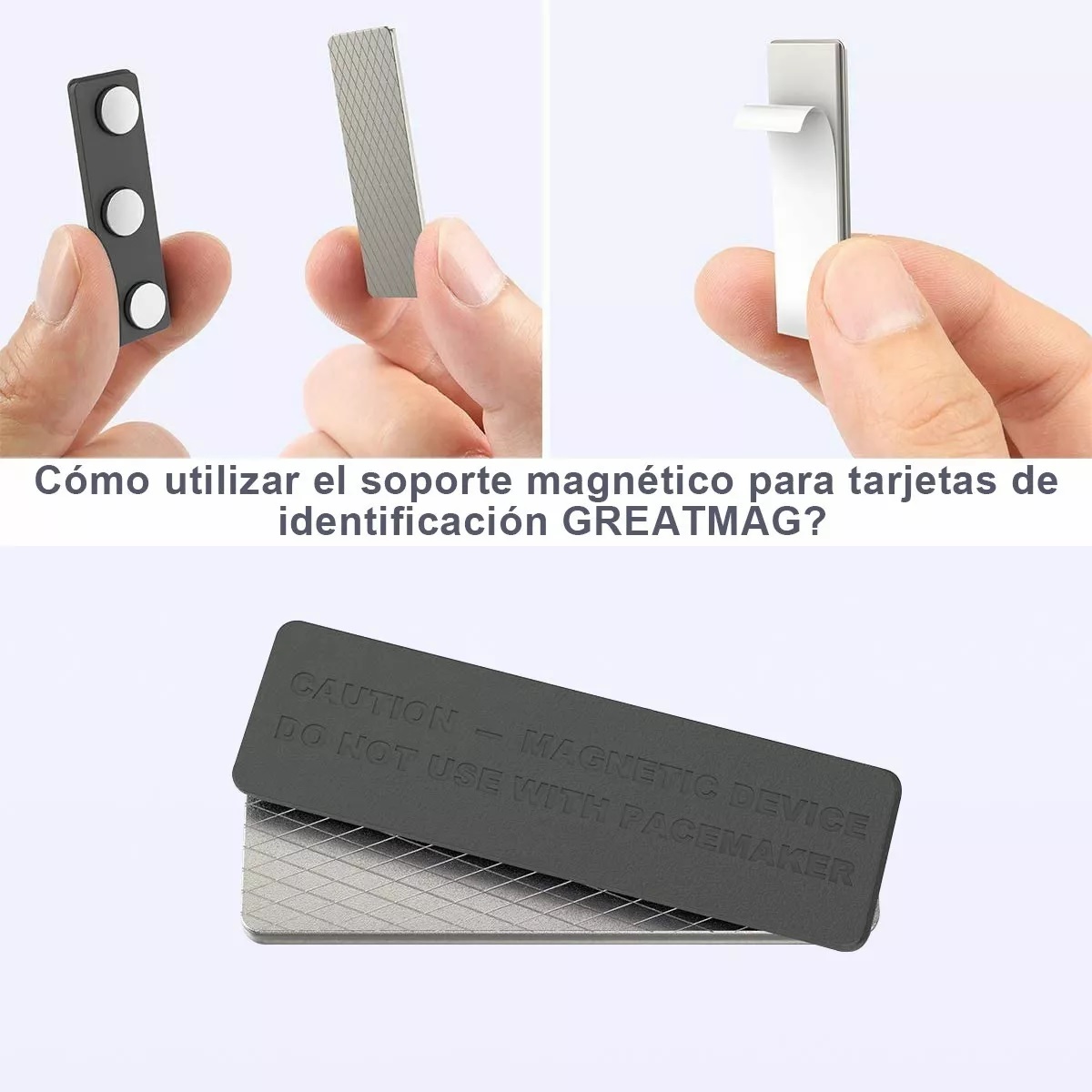 20 Porta Gafete Magnético Con 3 Imanes Plástico Insignia
