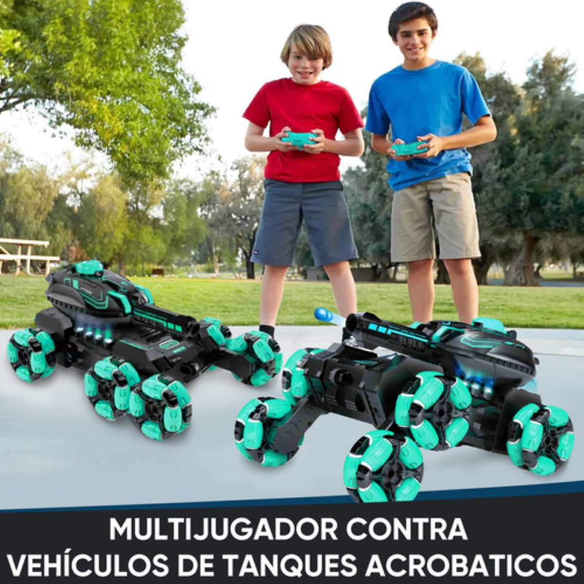 Tanque Rc 6wd Con Lanzador De Balas Y Control Remoto Niños