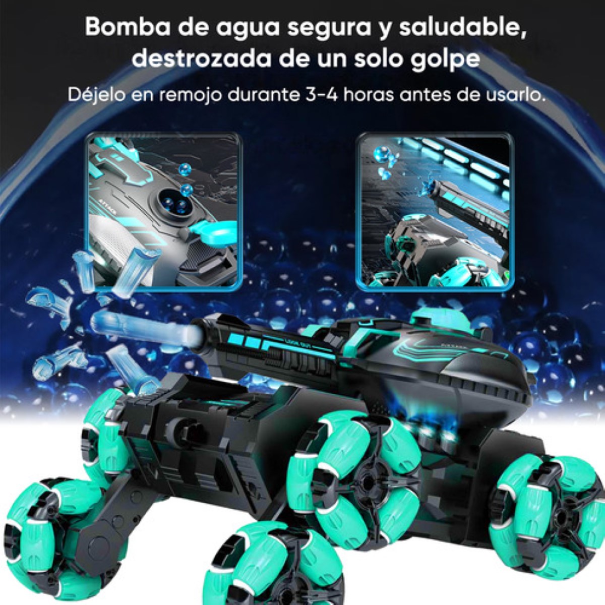 Tanque Rc 6wd Con Lanzador De Balas Y Control Remoto Niños