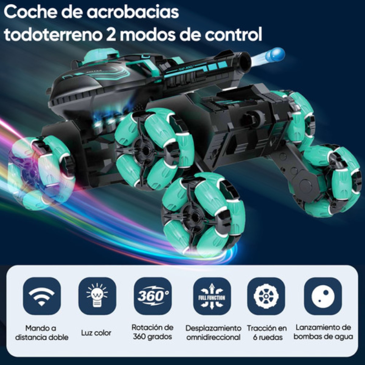 Tanque Rc 6wd Con Lanzador De Balas Y Control Remoto Niños