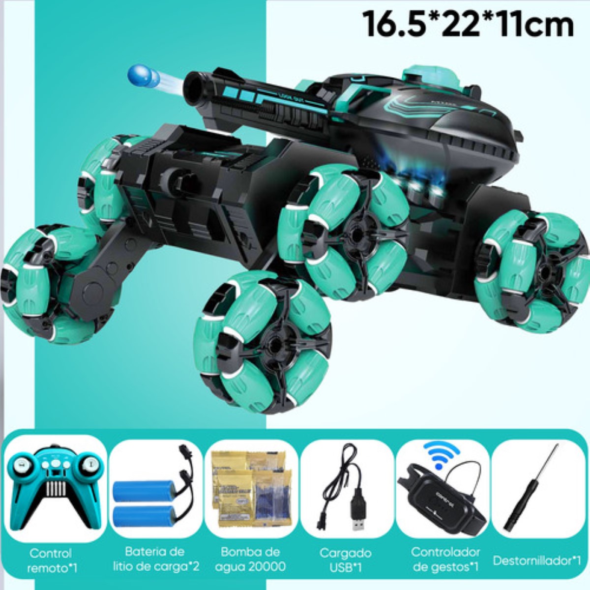 Tanque Rc 6wd Con Lanzador De Balas Y Control Remoto Niños