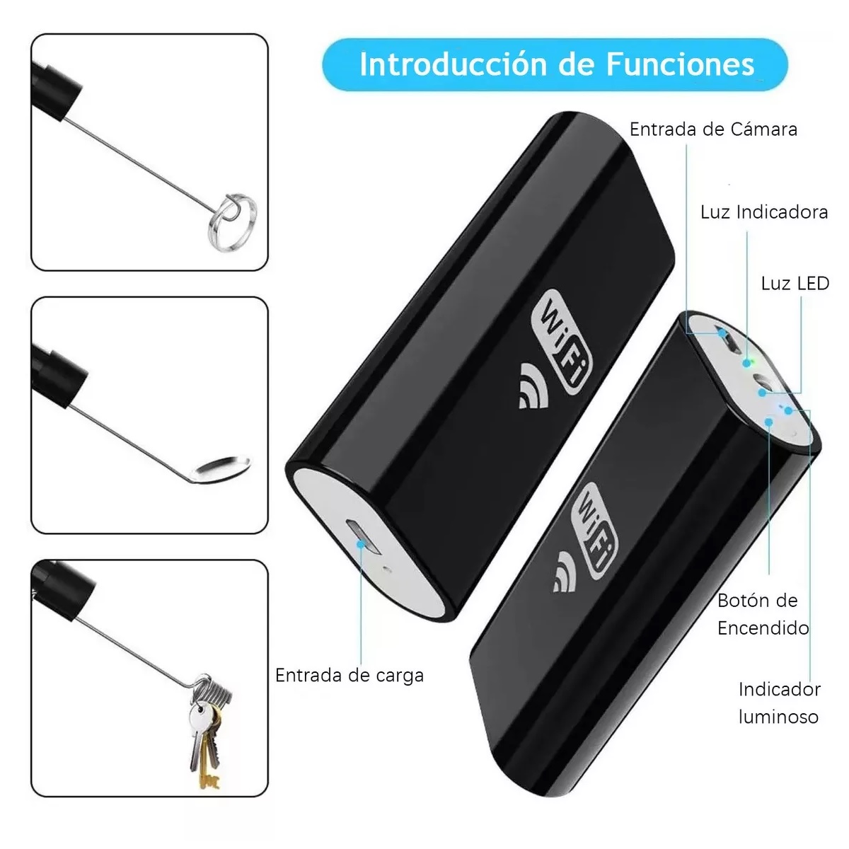 Cámara Endoscópica Para Boroscopio, Wifi, Android, Ios, Led,