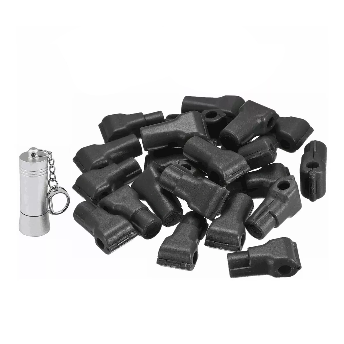 50 Pcs Candados Ganchos Exhibidor Negro Y 1 Llave Magnética