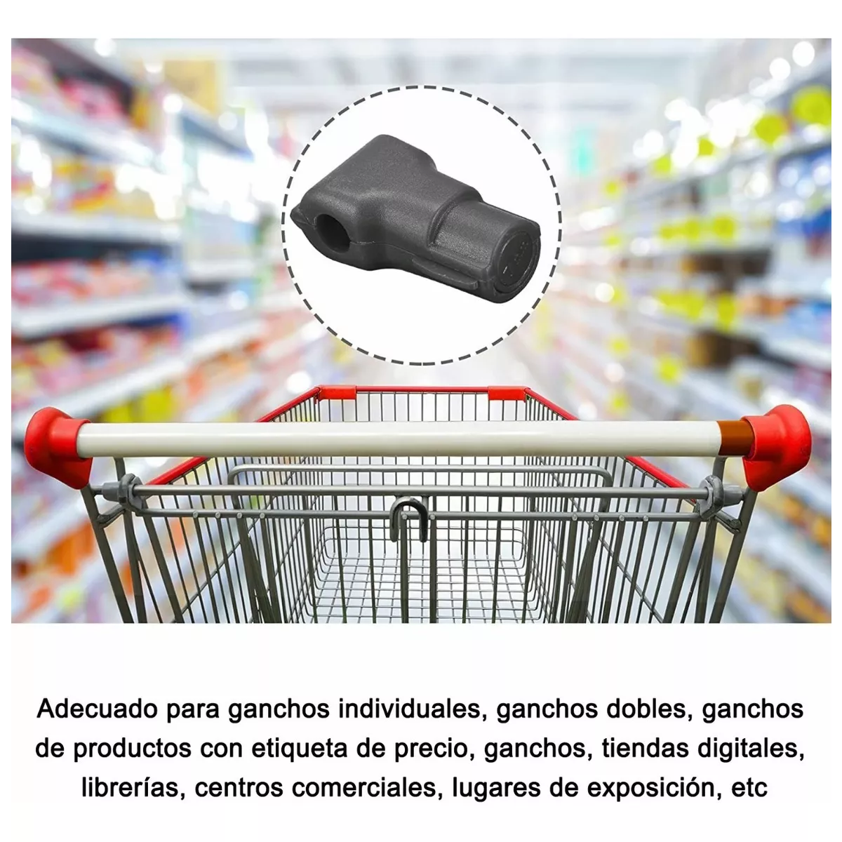 50 Pcs Candados Ganchos Exhibidor Negro Y 1 Llave Magnética