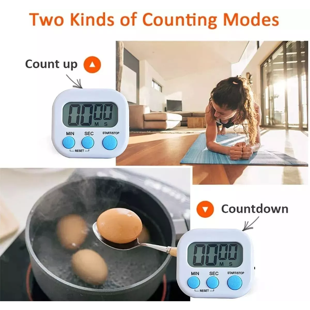 4 Temporizador Cocina Digital Huevo Timer Cronómetro Alarma