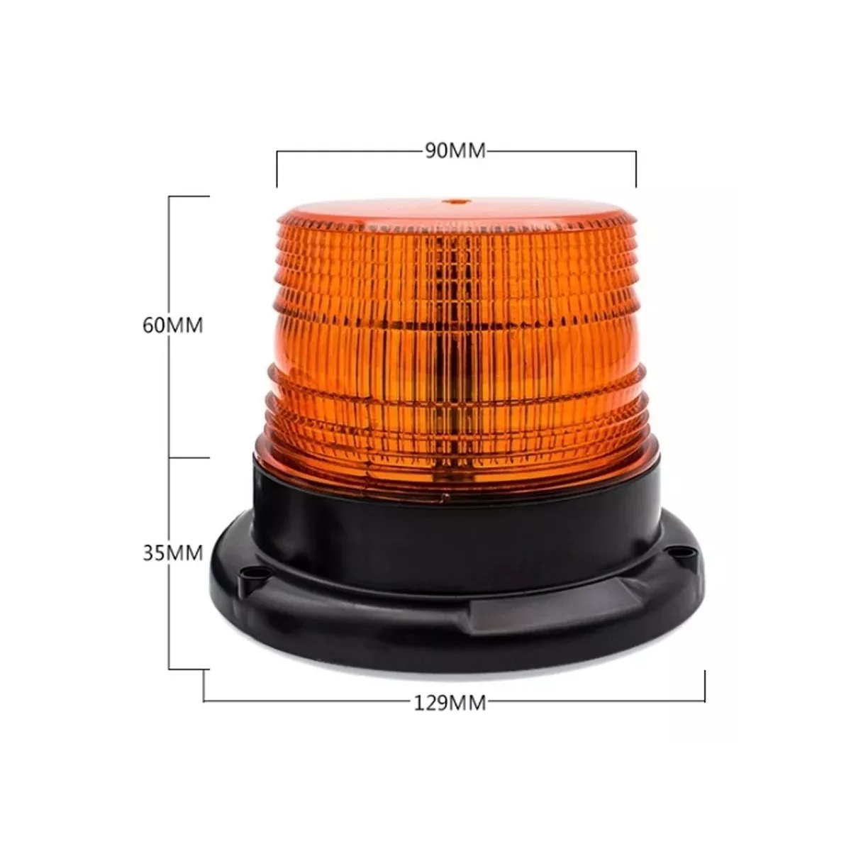 Torreta Led Ambar 12~24v Estrobo C/iman 16w 12 Leds