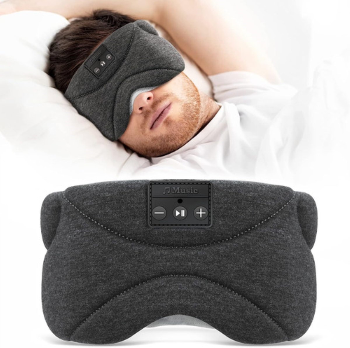 Super Suave Gafas Para Dormir Bluetooth Con Auriculares negRO