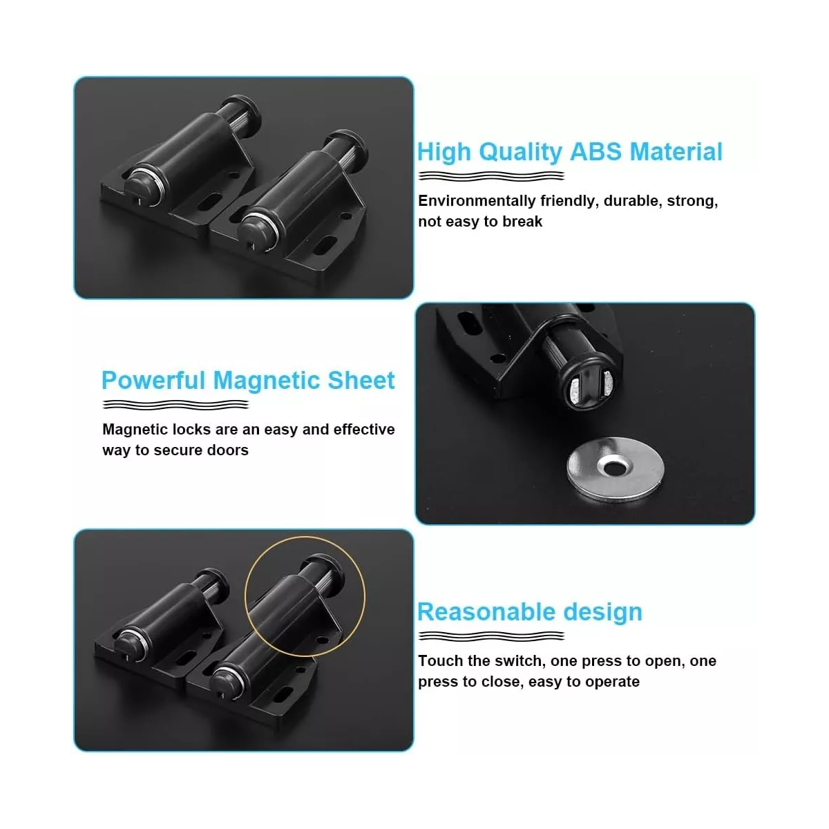 Resbalón Imán Automático Sencillo Magnético Push 20 Pcs