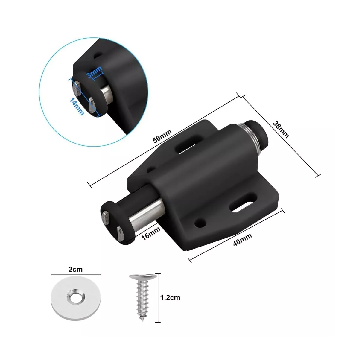 Resbalón Imán Automático Sencillo Magnético Push 20 Pcs