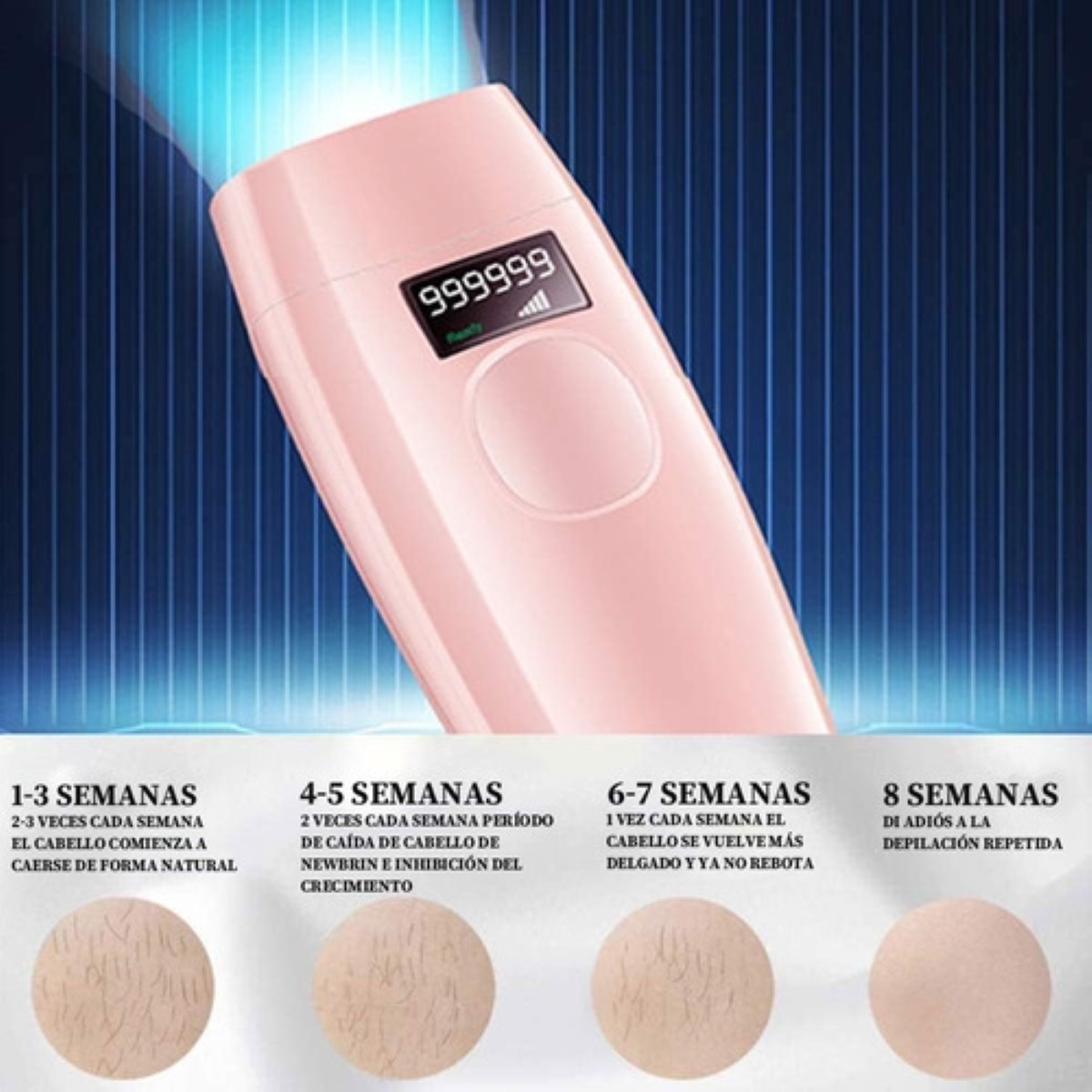 Depiladora Laser Ipl Permanente Sin Dolor Para Cuerpo Y Cara blanco dorad