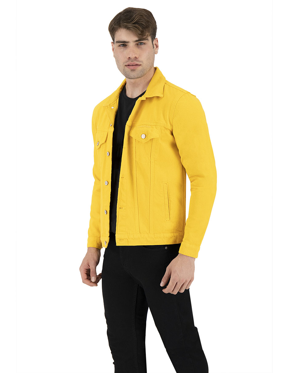 SET DE 2 CHAMARRAS DE MEZCLILLA BÁSICAS NEGRO, AMARILLO INDICUM HOMBRE