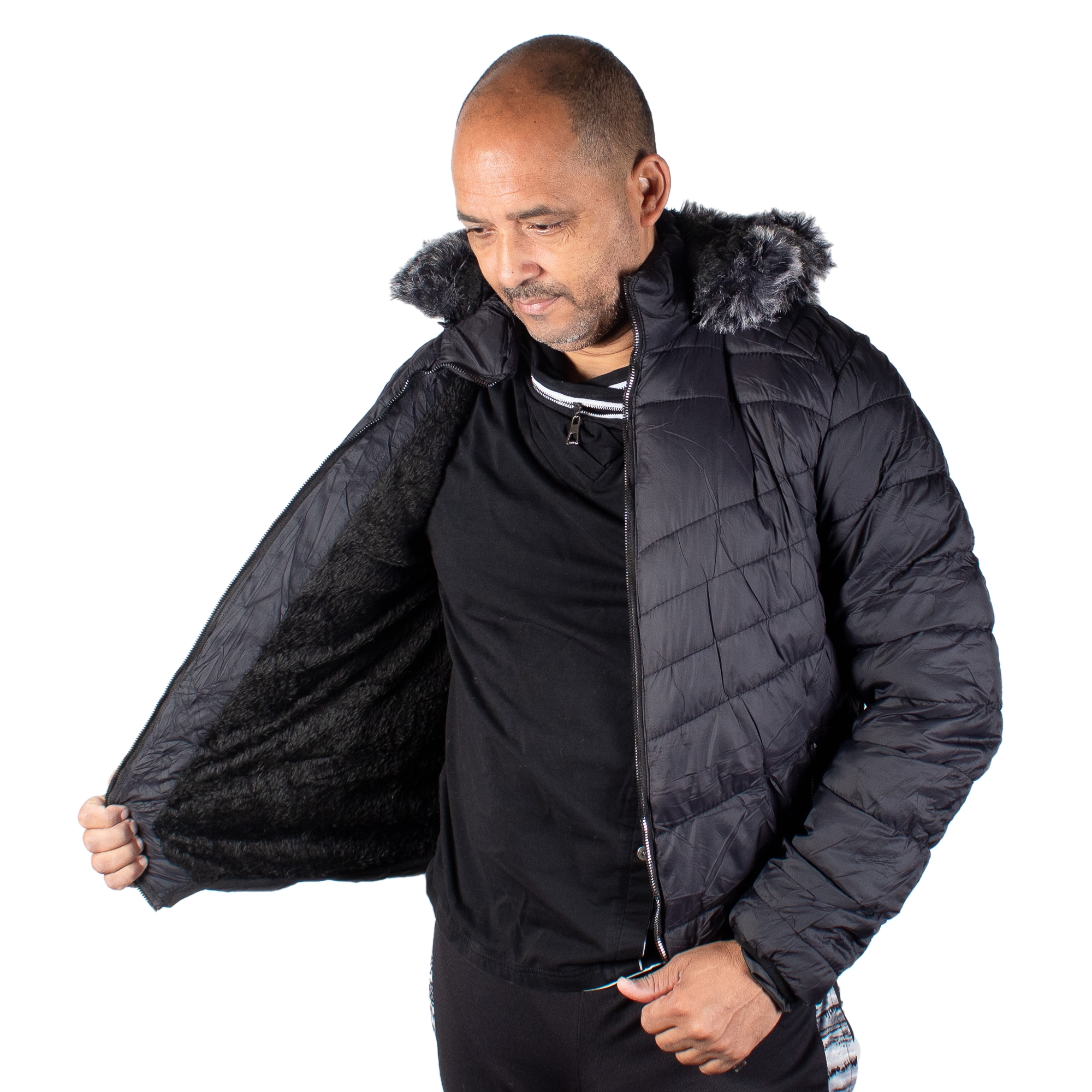 Chamarra Hombre Invierno. Ligera Y Abrigada. Con Capucha