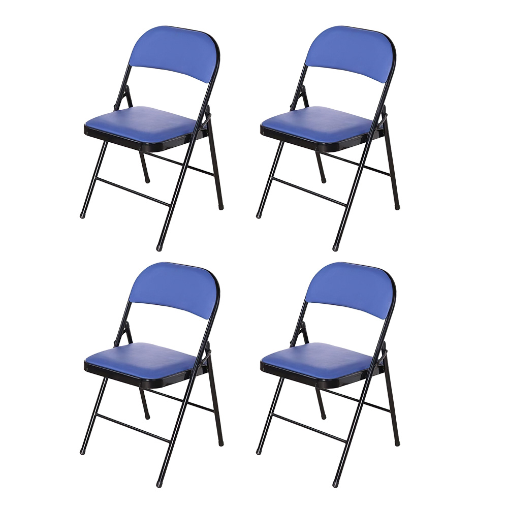 Ilios Innova | Paquete de sillas plegables acolchonadas impermeables para exteriores con estructura metálica resistente y base antideslizante color azul