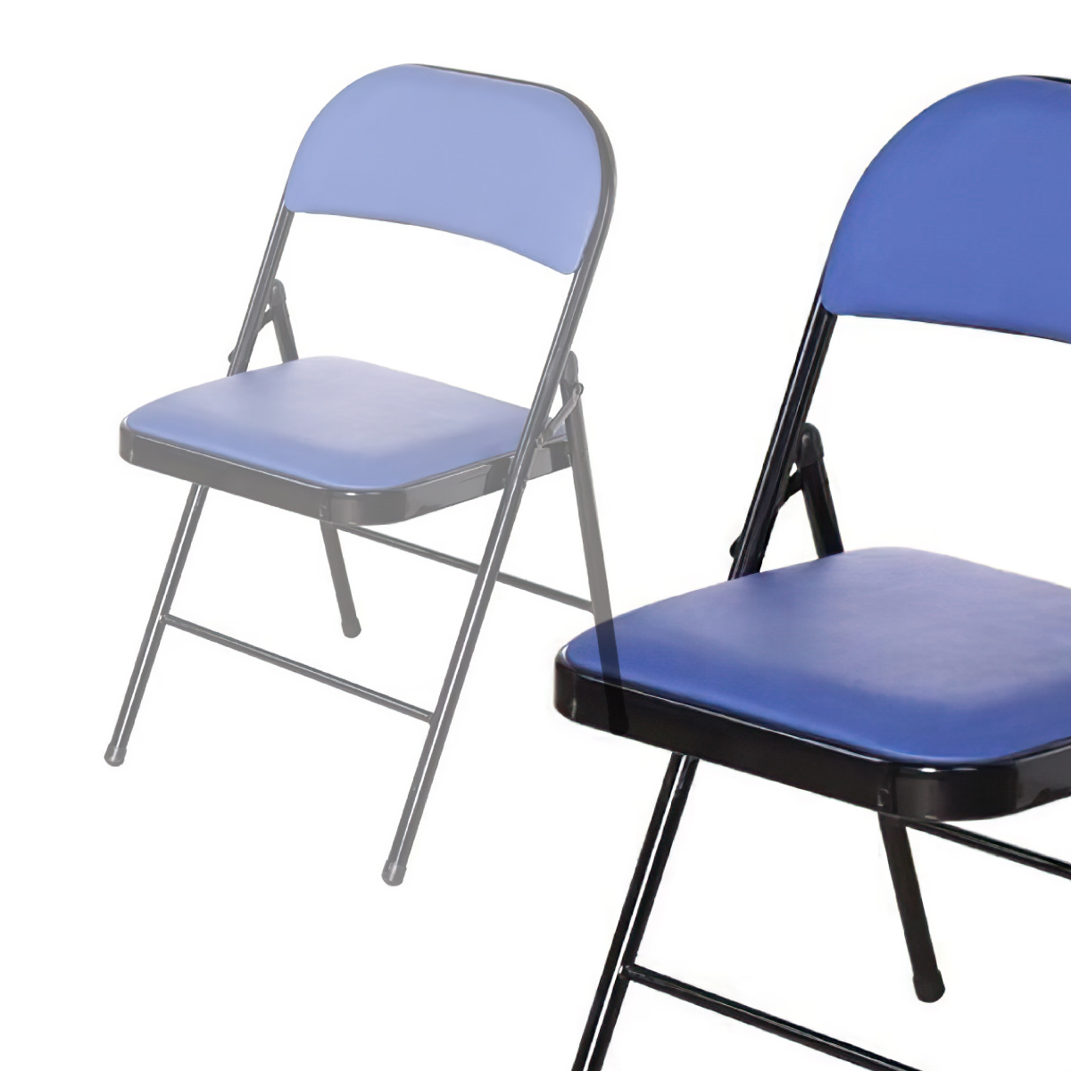 Ilios Innova | Paquete de sillas plegables acolchonadas impermeables para exteriores con estructura metálica resistente y base antideslizante color azul