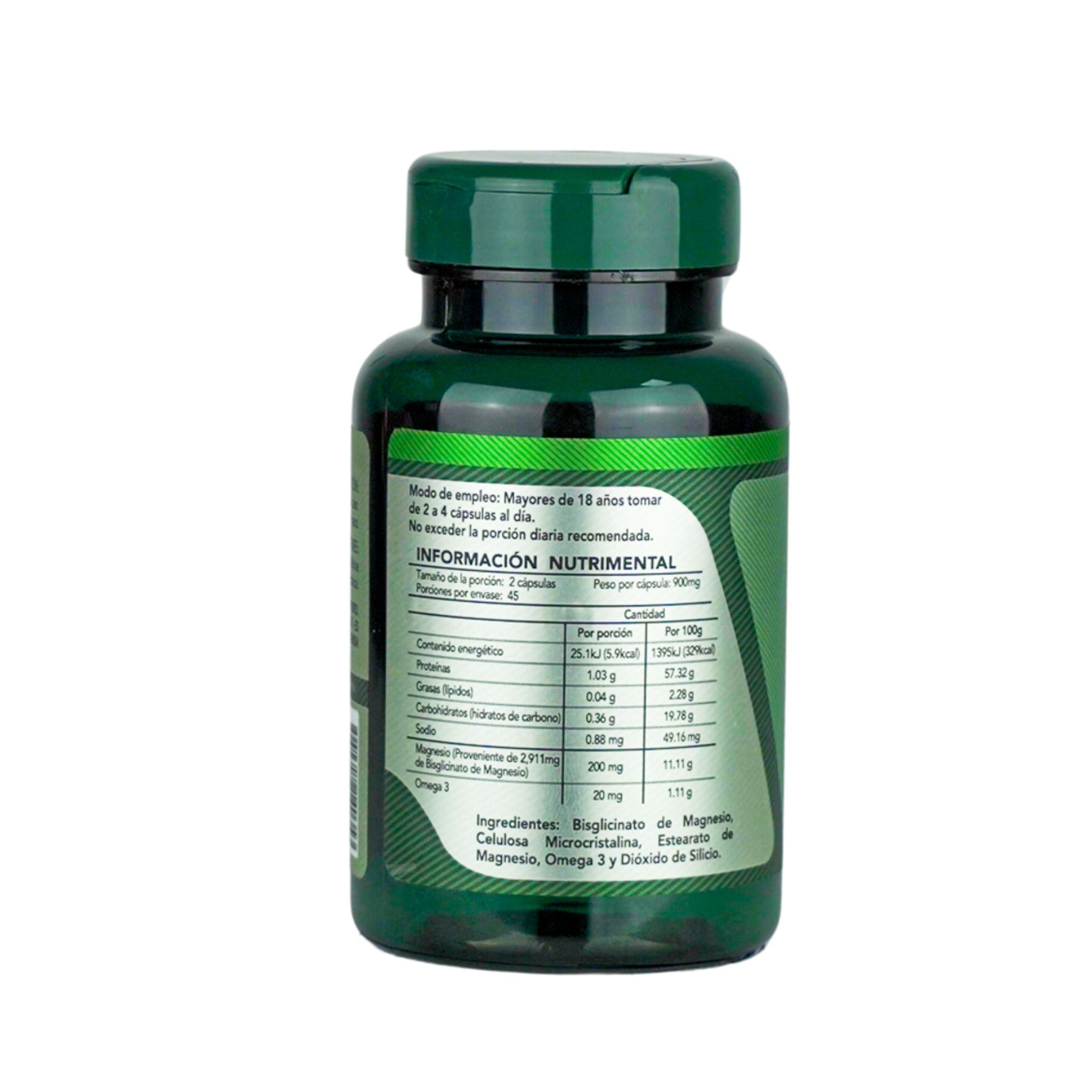 Herbalia Lab - Glicinato de Magnesio 400mg - Magnesio Glicinato + Omega 3 - Magnesium Glycinate - Fórmula Avanzada Alta Absorción - 90 Cápsulas
