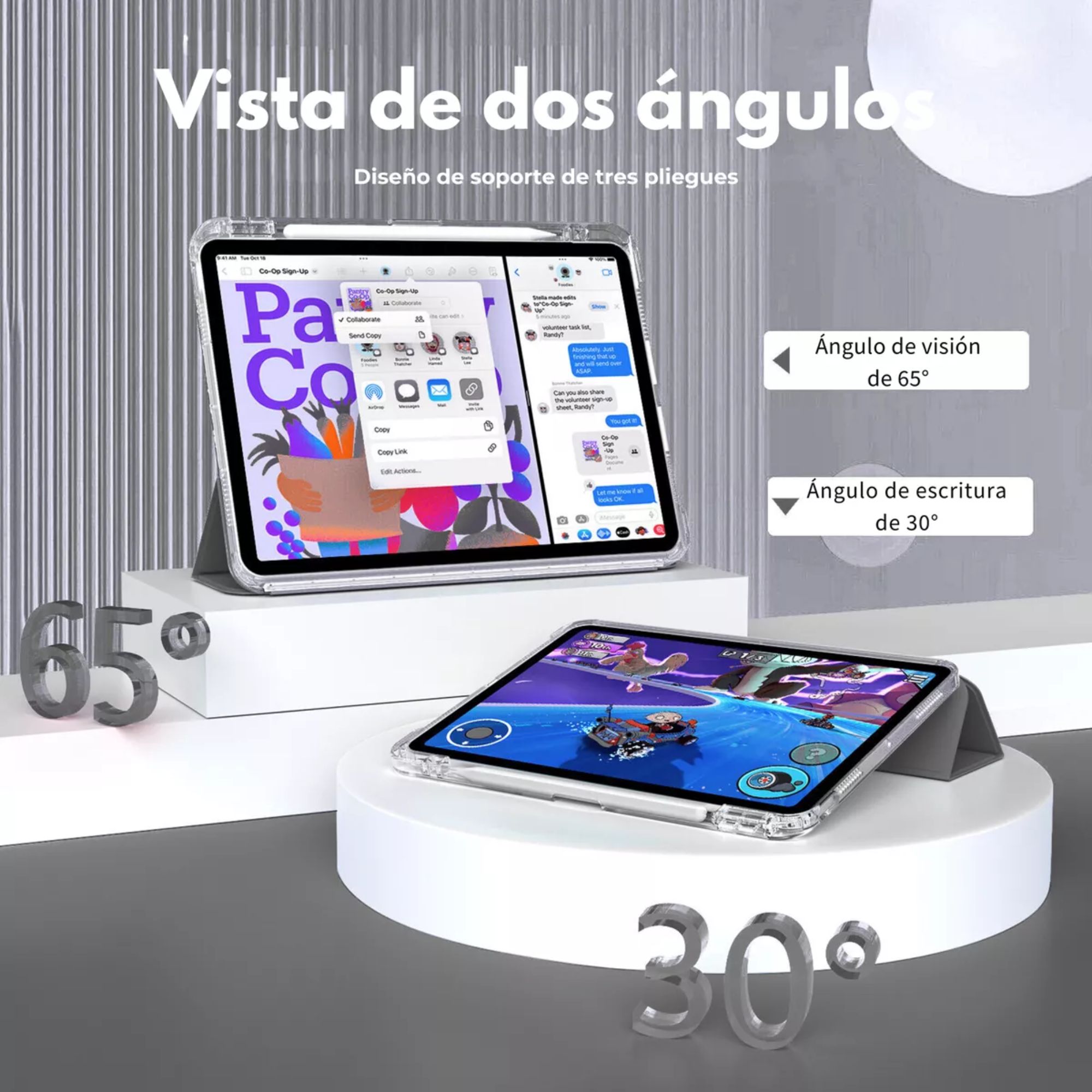 Funda Para iPad Pro 12.9 / Air 13 M2 SmartCover Soporte  Compatible iPad Air 10.9 Pulgadas iPad Air M2/m3 11 Pulgadas