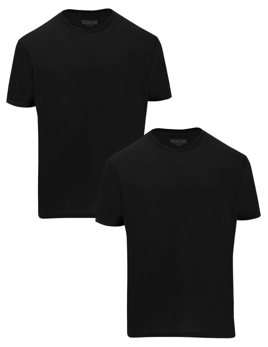 SET DE 2 PLAYERAS BÁSICAS NEGRAS INDICUM HOMBRE