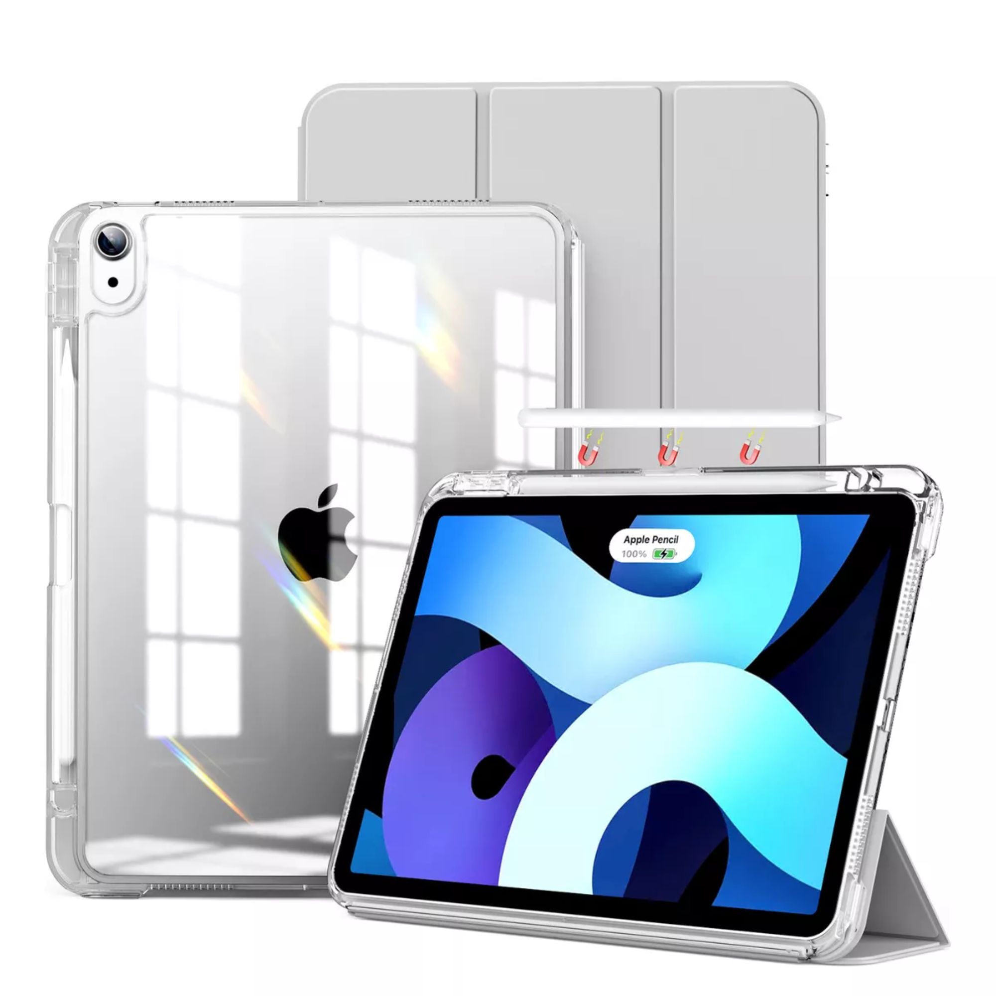 Funda Para iPad Pro 12.9 / Air 13 M2 Smart Cover Soporte Color Gris