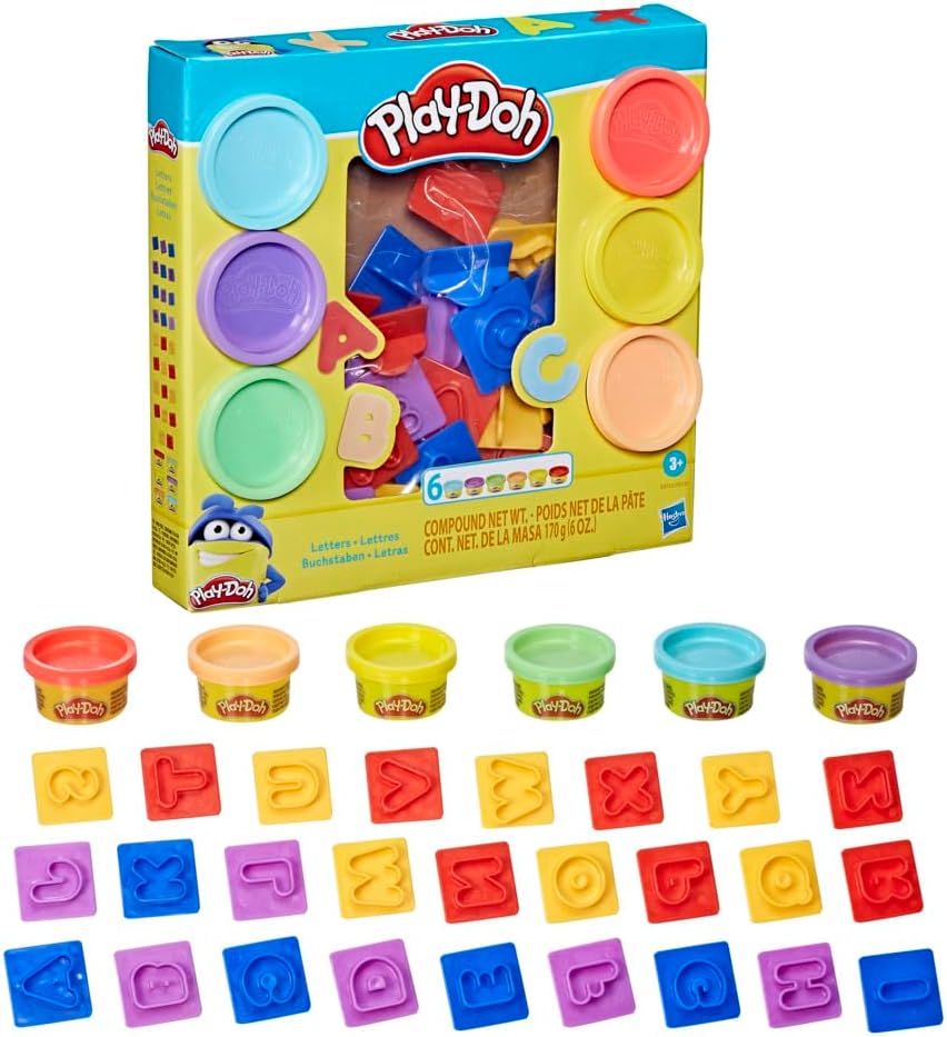 Play Doh Plastilina Moldes Letras Con 6 Masas Hasbro E8532