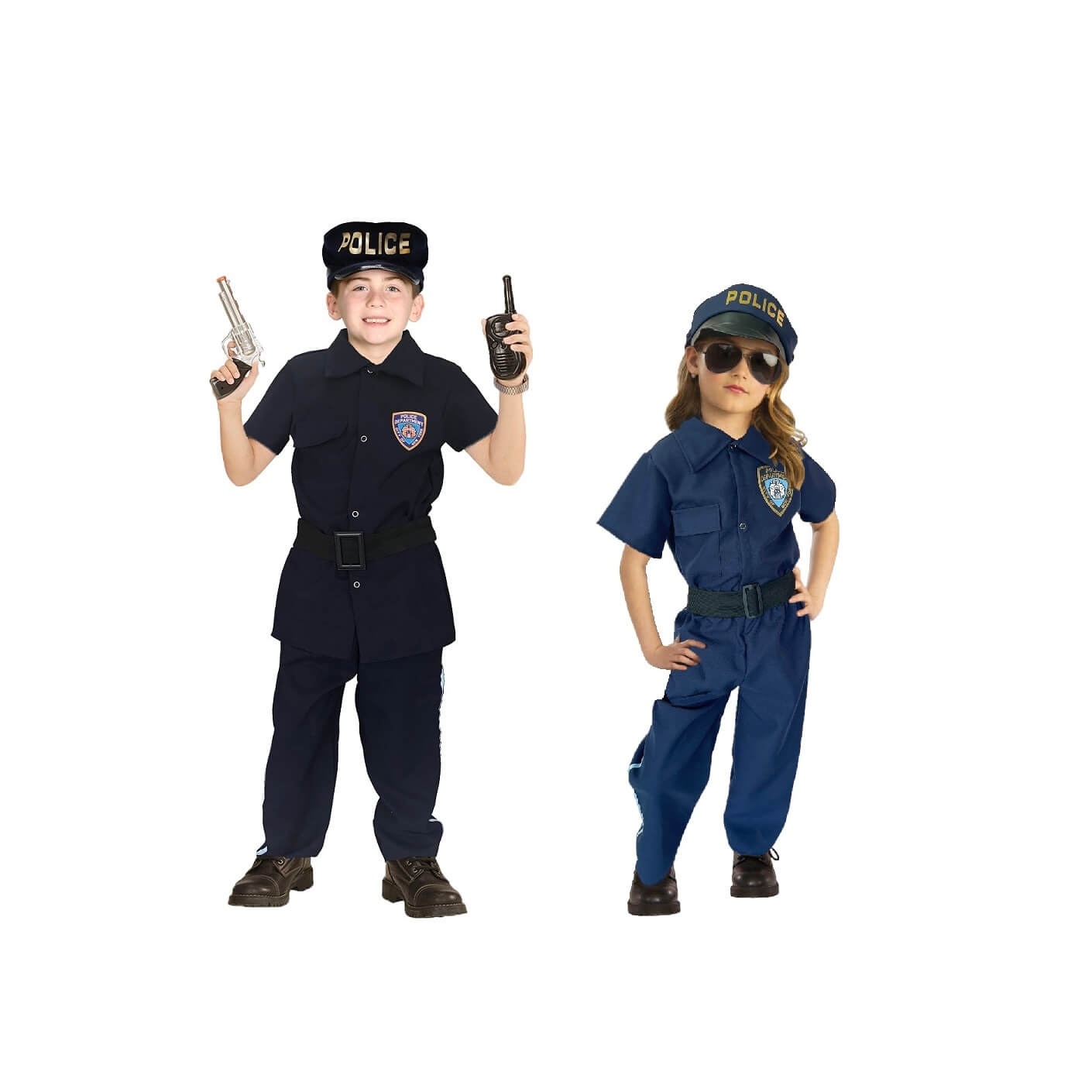 Disfraz de Policía - Uniforme Oficios - Disfraces de Policías para Niñas, Niños - Traje de Halloween
