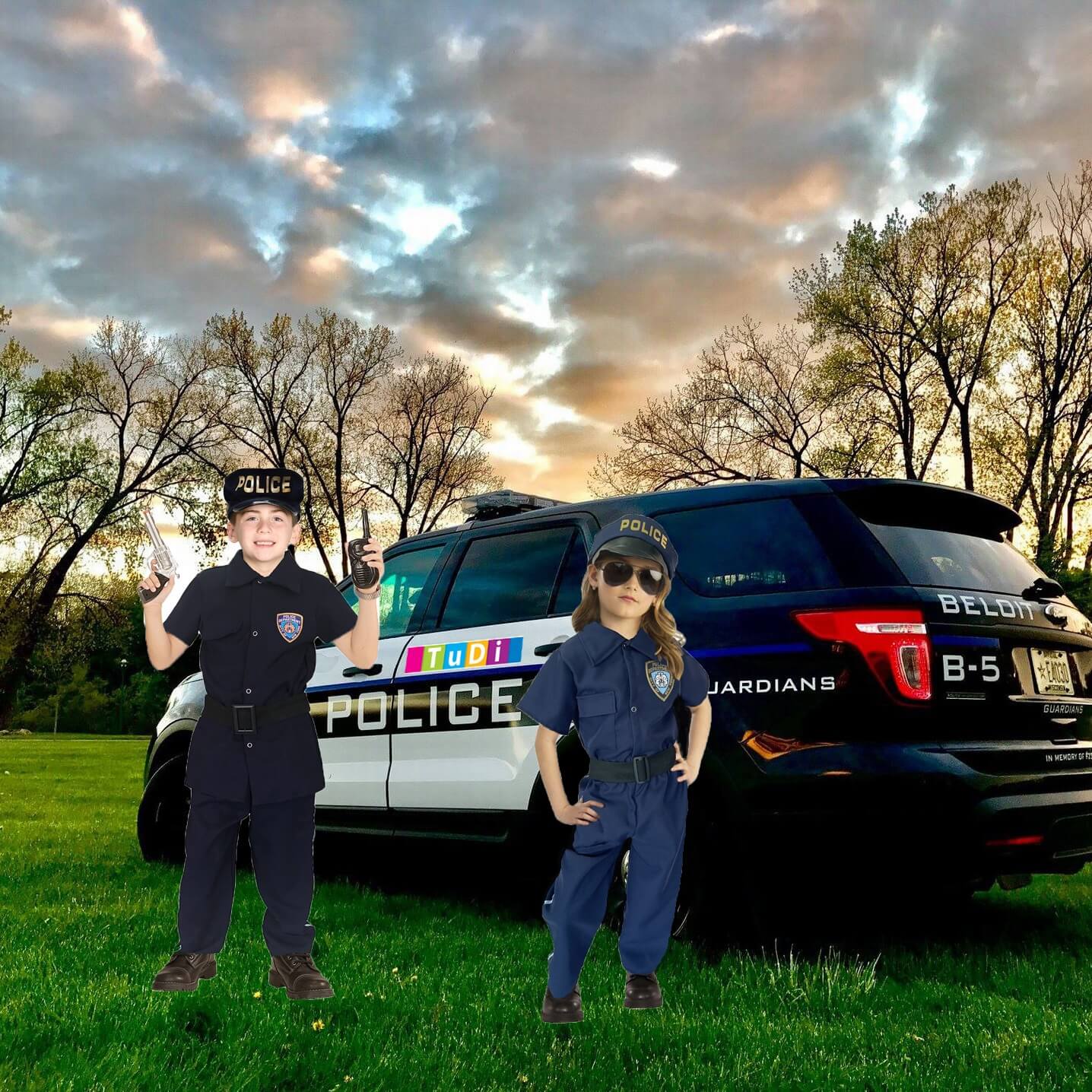 Disfraz de Policía - Uniforme Oficios - Disfraces de Policías para Niñas, Niños - Traje de Halloween