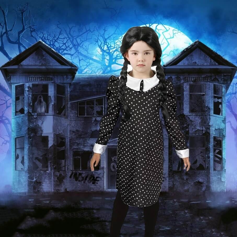 Cosplay de Personajes - Disfraces Locos para Niñas - Vestido de Halloween - Traje Día de Muertos - Disfraz con Mallas Negras