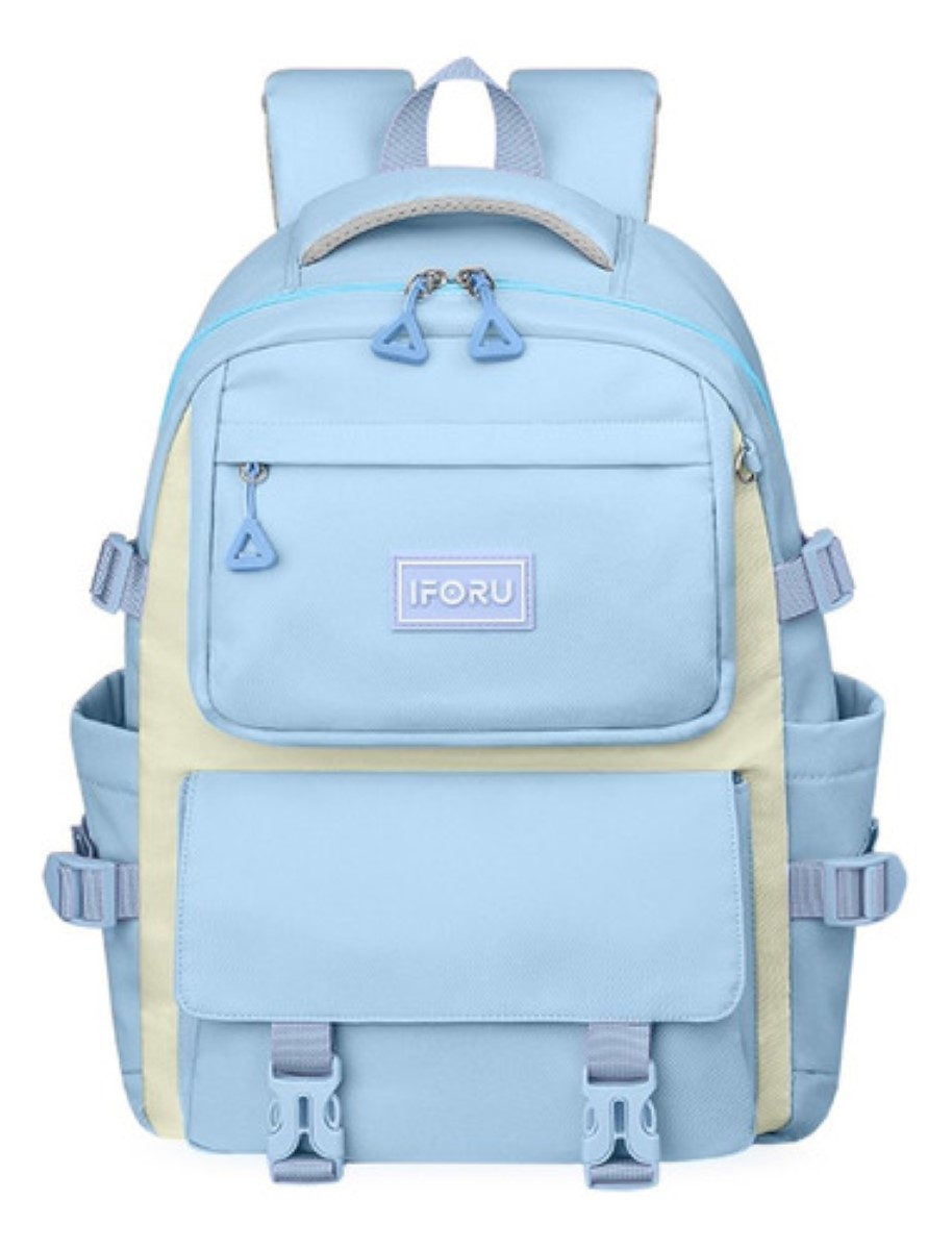 Mochila Escolar Viaje Bolsa Impermeable Mochilas Reforzada 2 En 1 AZUL CIELO