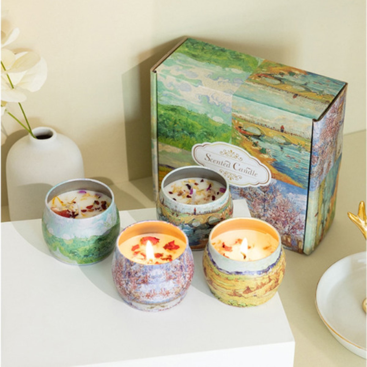 Velas Aromáticas De Cera De Soja Vela De Aromaterapia 3.5oz cuatro estaciones