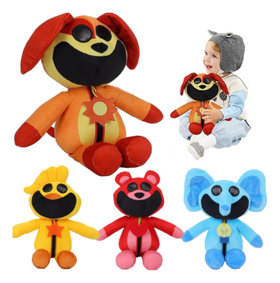 4pc Juguete De Peluche Smiling Critter Regalo Para Niño 30cm MULTICOLOR Set B