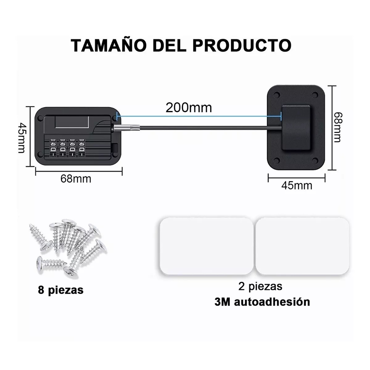 Cerradura De Refrigerador Con Código Para Niños De 2 Piezas Negro