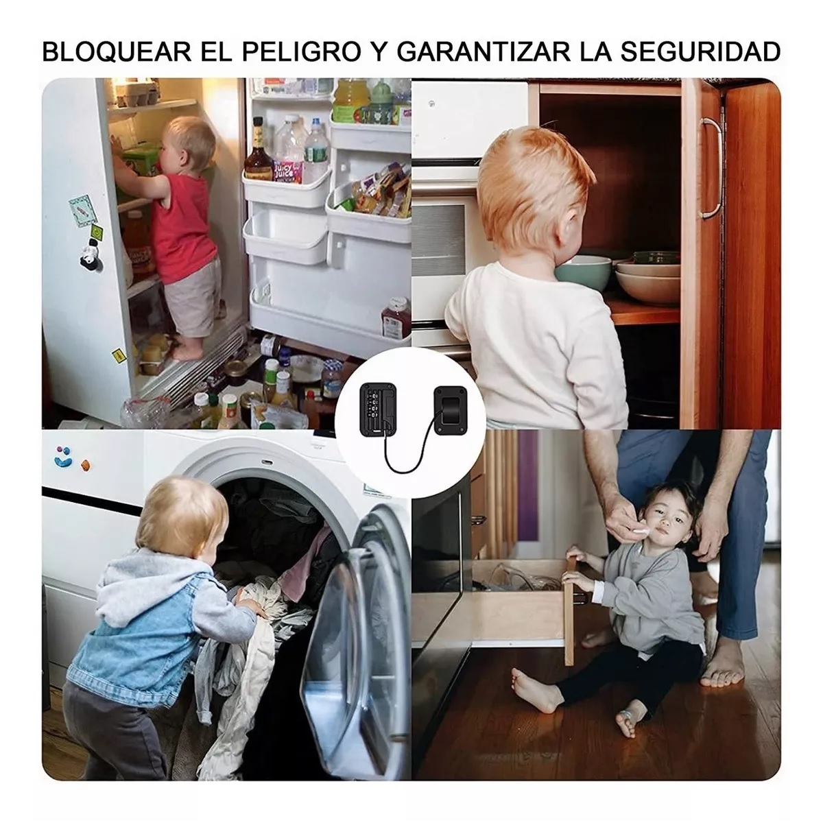 Cerradura De Refrigerador Con Código Para Niños De 2 Piezas Negro