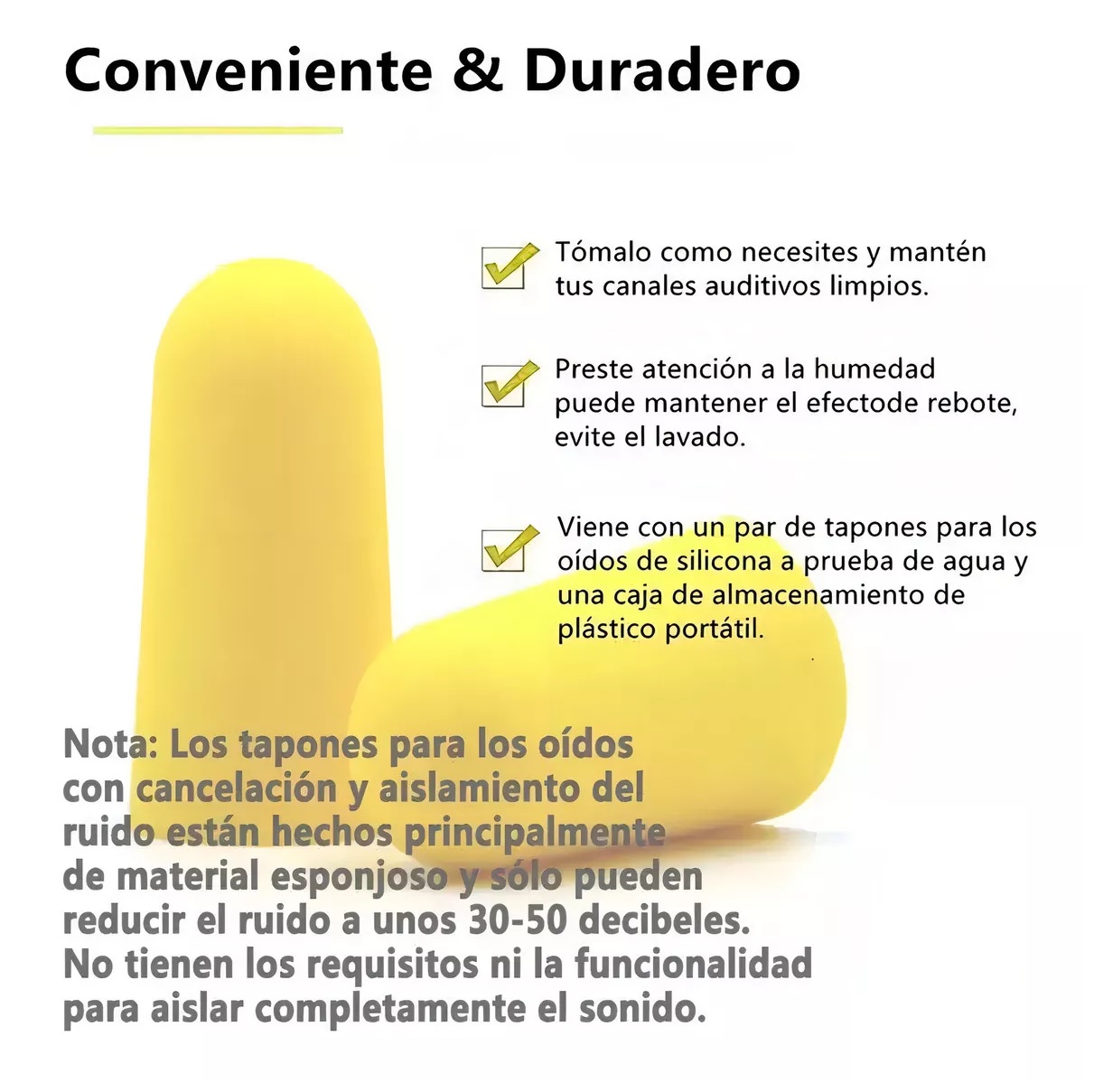 Tapones Para Auditivos Vmimv 60 Pcs Oídos Para Dormir Y Estudia